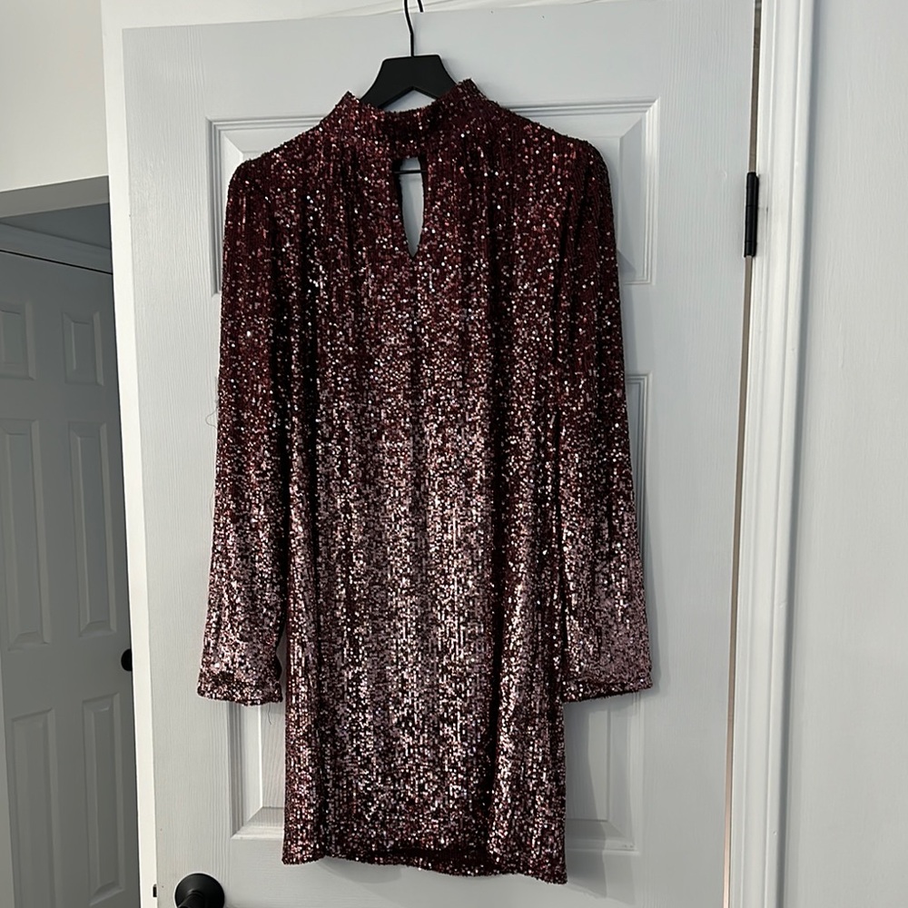 Sequin Burgundy Dress